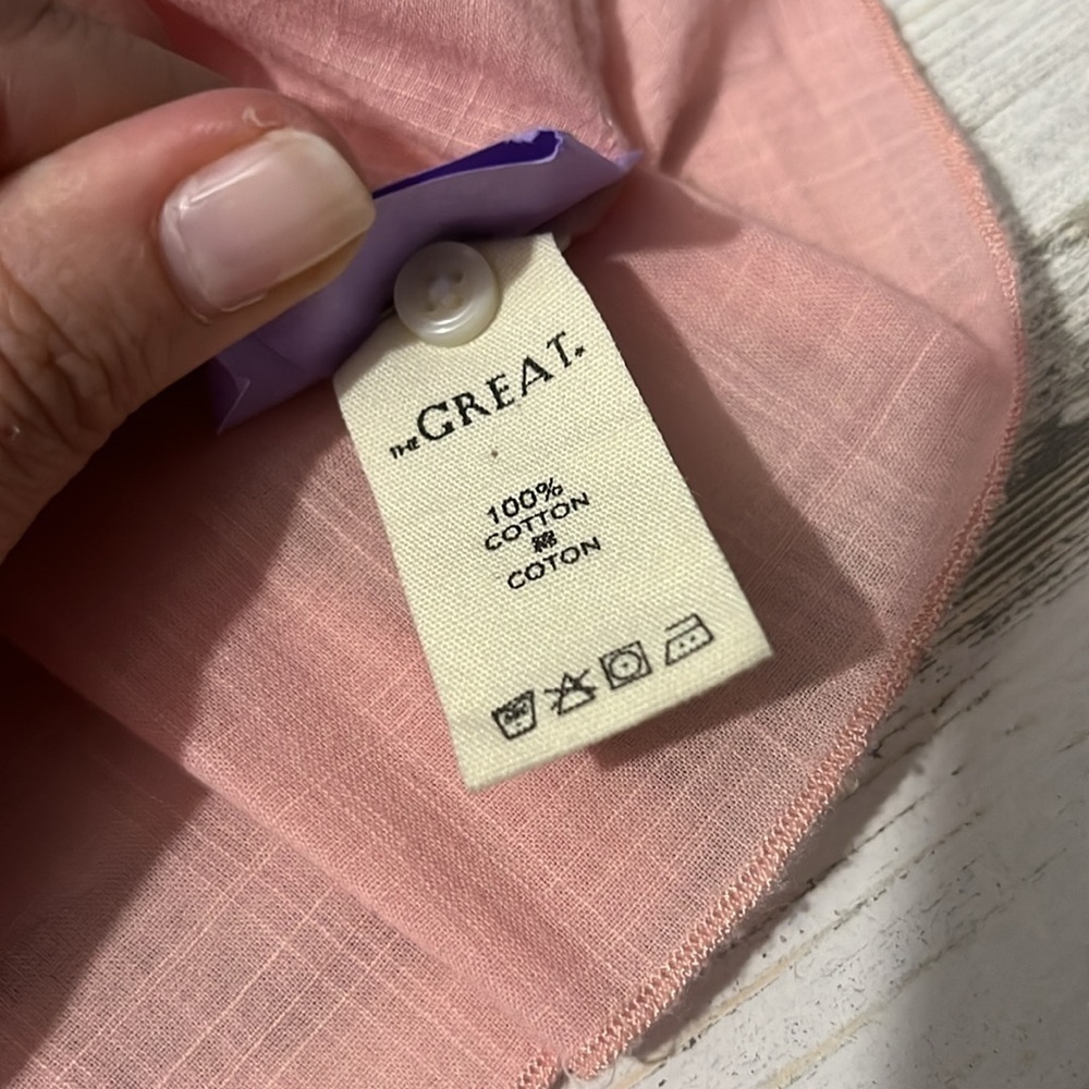 The GREAT. Pale Pink Ruffled Blouse - Picture 8 of 12